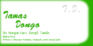 tamas dongo business card